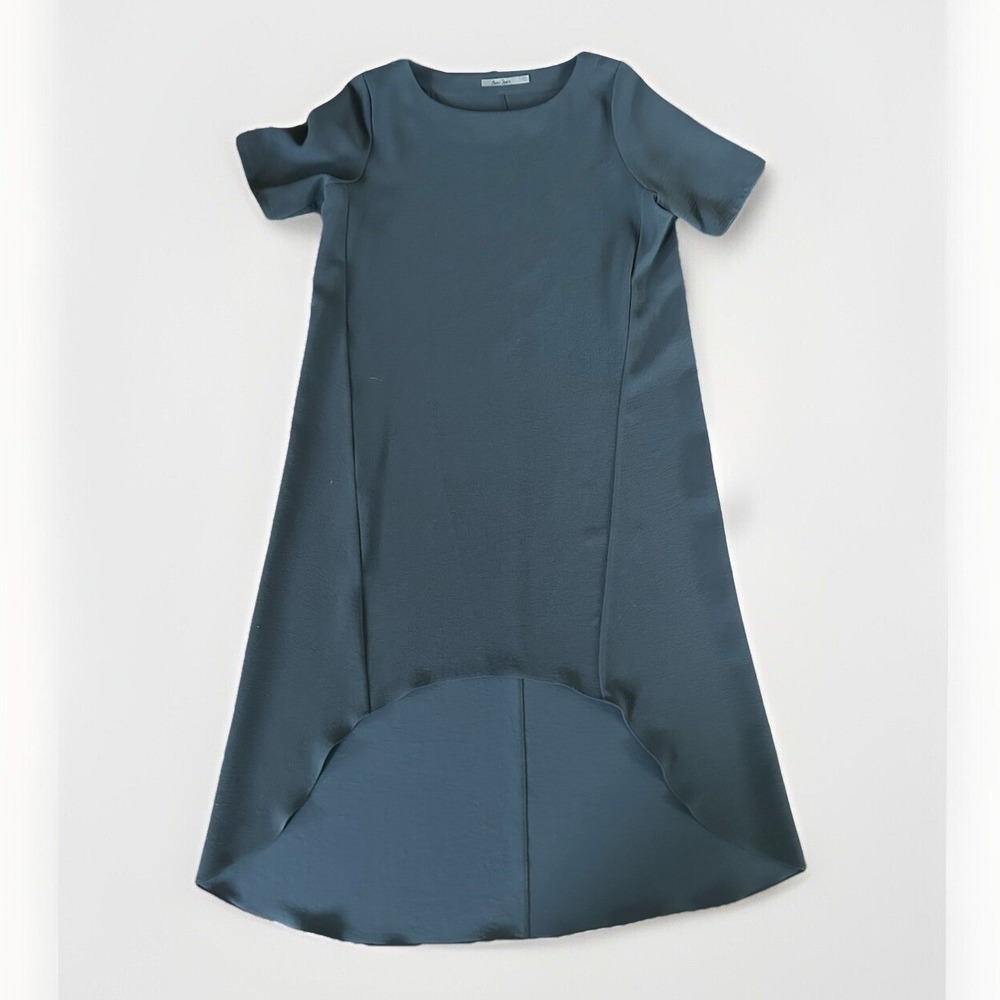 Beau Jours‎ Gray Short Sleeve Midi Dress Lagenlook Asymmetrical L USA Oversized